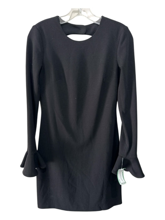 Calvin Klein Size 2 Black Polyester Open Back Long Sleeve Back Zip Dress Black / 2