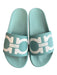 Salvatore Ferragamo Shoe Size 8 Aqua Rubber Wide Strap slides Logo Gancini Shoes Aqua / 8