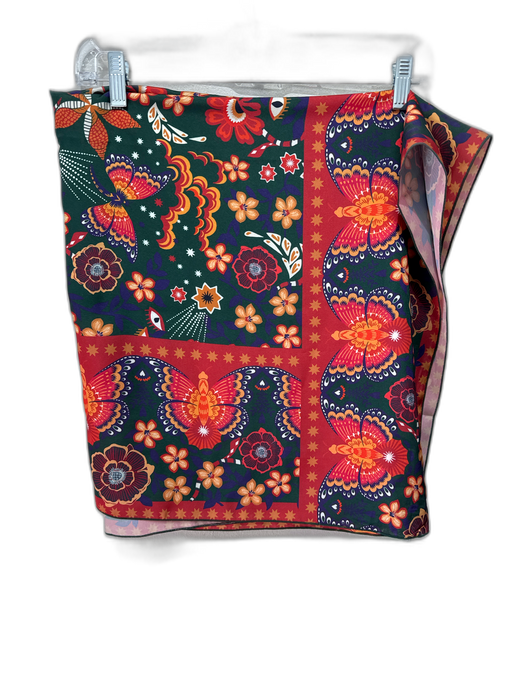 Alden Adair Orange, Green, Purple Polyester Square Floral scarf Orange, Green, Purple / Large