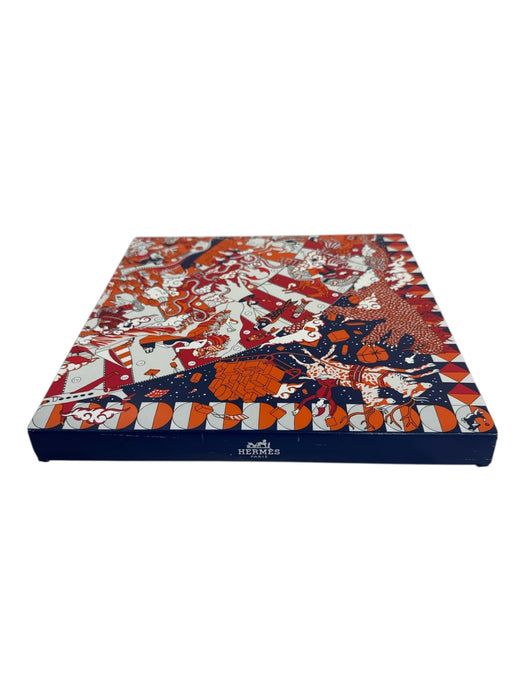 Hermes Pink, Green, Brown Silk Square Giraffe Floral Rolled Hem scarf Pink, Green, Brown / 45