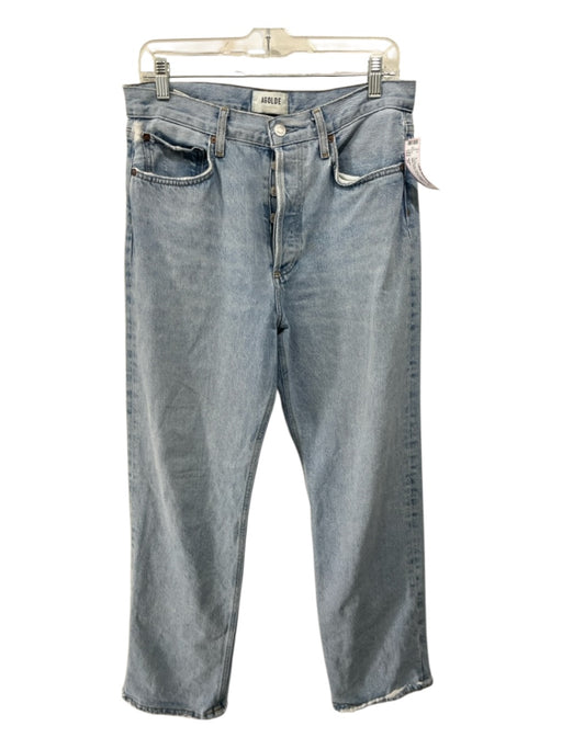Agolde Size 27 Light Wash Cotton Straight Leg High Waist Button Up Jeans Light Wash / 27