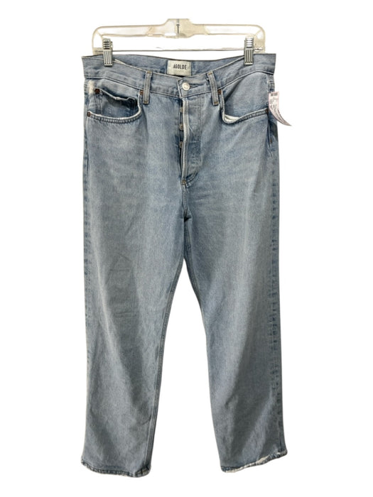 Agolde Size 27 Light Wash Cotton Straight Leg High Waist Button Up Jeans Light Wash / 27