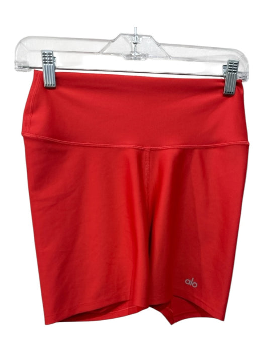 Alo Size M Bright Orange Athletic Bike High Waist Stretch Shorts Bright Orange / M