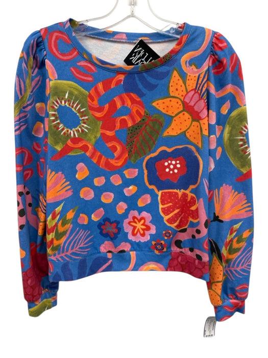 Alden Adair Size S Blue, Orange, pink Long Sleeve Abstract Floral Pant Set Blue, Orange, pink / S