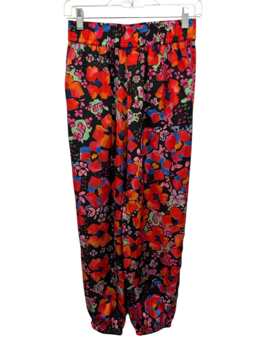 Alden Adair Size XS Black & Multi Elastic Waist Abstract Floral Jogger Pants Black & Multi / XS