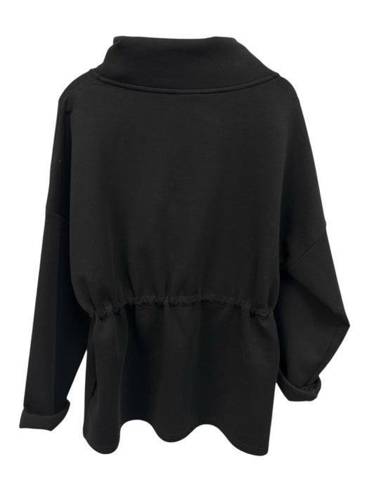 Varley Size S Black Cotton Blend Long Sleeve Mock Neck Sweatshirt Black / S