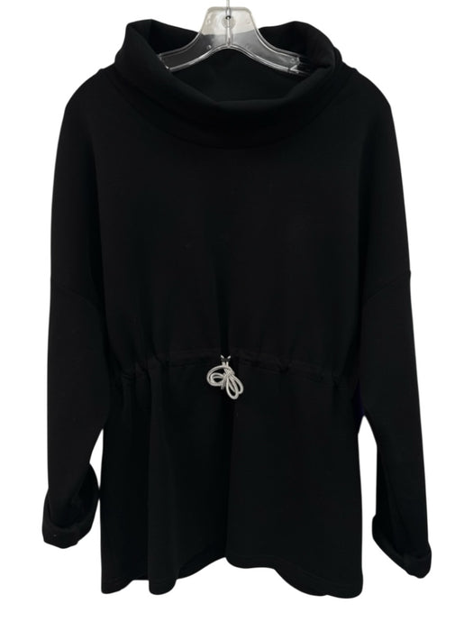 Varley Size S Black Cotton Blend Long Sleeve Mock Neck Sweatshirt Black / S