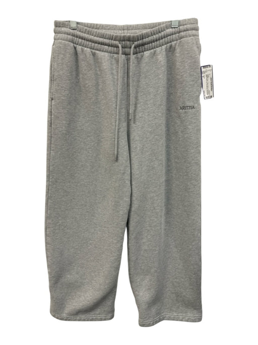 Aritzia Size M Heather Gray Cotton Blend Drawstring Waist Wide Leg Pants Heather Gray / M