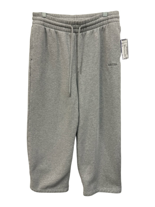 Aritzia Size M Heather Gray Cotton Blend Drawstring Waist Wide Leg Pants Heather Gray / M
