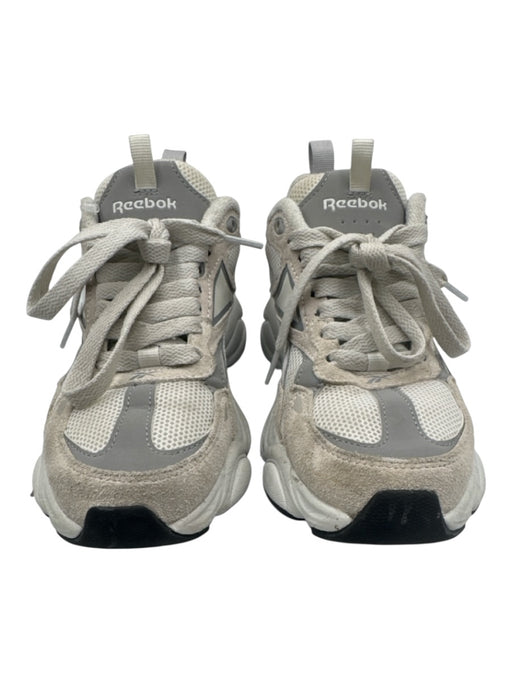 Reebok Shoe Size 7 White & Gray Suede & Synthetic Platform Lace Up Sneakers White & Gray / 7