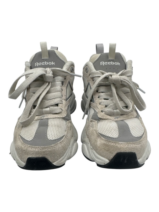 Reebok Shoe Size 7 White & Gray Suede & Synthetic Platform Lace Up Sneakers White & Gray / 7
