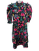Alden Adair Size XS Black & Multi Cotton Blend Half Puff Sleeve Tiered Dress Black & Multi / XS