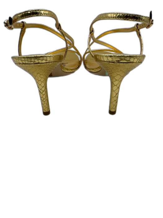 Sam Edelman Shoe Size 11M Gold Leather Embossed Buckle Midi Heel Sandals Gold / 11M