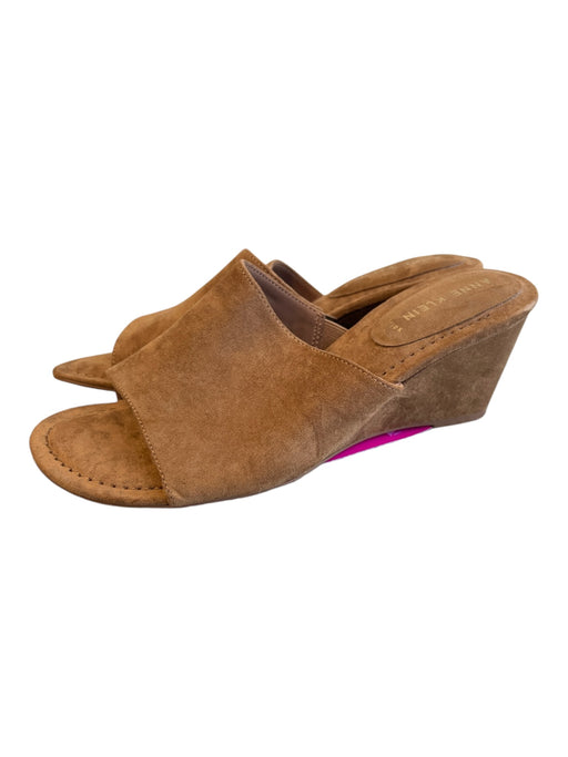Anne Klein Shoe Size 10 Brown Textile Suede Open Toe & Heel Wedge Heel Shoes Brown / 10