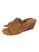 Anne Klein Shoe Size 10 Brown Textile Suede Open Toe & Heel Wedge Heel Shoes Brown / 10