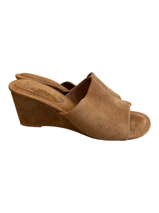 Anne Klein Shoe Size 10 Brown Textile Suede Open Toe & Heel Wedge Heel Shoes Brown / 10