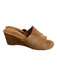 Anne Klein Shoe Size 10 Brown Textile Suede Open Toe & Heel Wedge Heel Shoes Brown / 10
