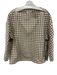COS Size 8 Taupe Cotton Long Sleeve Gingham Boat Neck Side Slit Top Taupe / 8