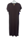 Free-est Size Medium Brown Polyester Blend Short Sleeve Stretch Midi Dress Brown / Medium