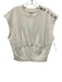Nation Los Angeles Size XL Cream White Cotton Cap Sleeve Button Detail Top Cream White / XL