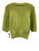 Maeve Size Large Light Green Cotton Blend Half Sleeve Logo Knit Ribbed Sweater Light Green / Large