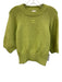 Maeve Size Large Light Green Cotton Blend Half Sleeve Logo Knit Ribbed Sweater Light Green / Large