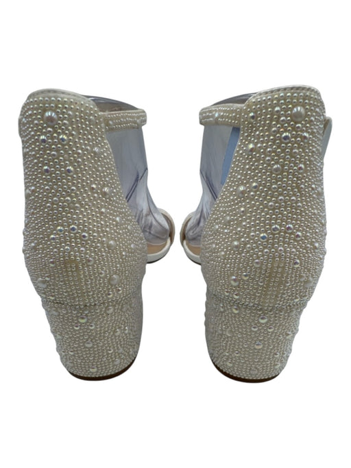 Betsy Johnson Shoe Size 7.5 Pearl White Manmade Material Toe Strap Sandals Pearl White / 7.5