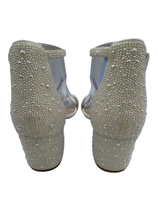 Betsy Johnson Shoe Size 7.5 Pearl White Manmade Material Toe Strap Sandals Pearl White / 7.5