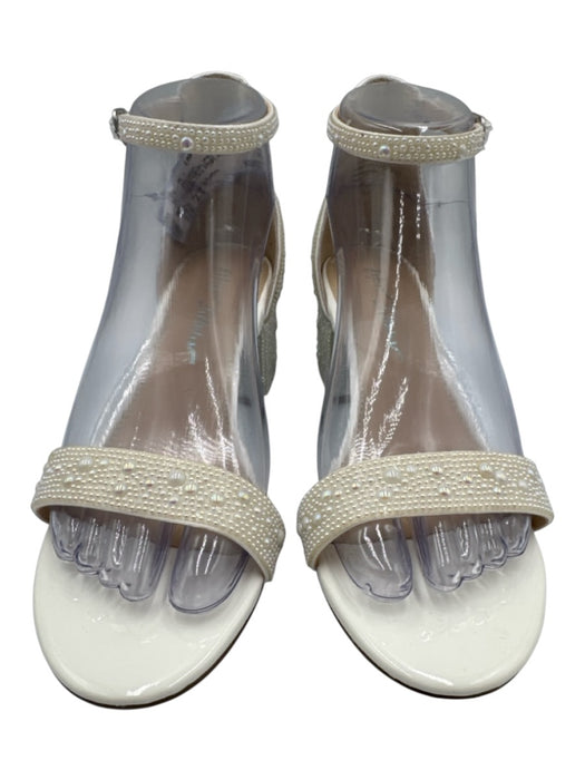 Betsy Johnson Shoe Size 7.5 Pearl White Manmade Material Toe Strap Sandals Pearl White / 7.5