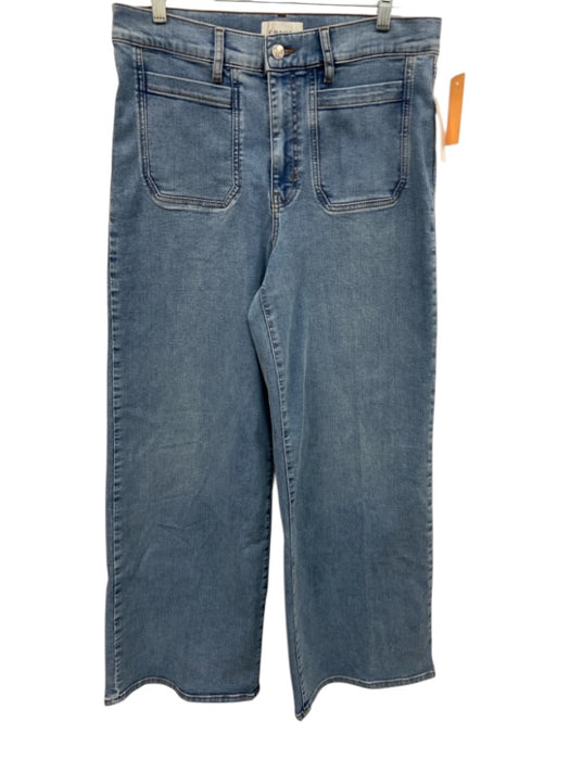 Frame Size 31 Light Wash Cotton Denim High Rise Patch Pocket Slim Palazzo Jeans Light Wash / 31