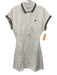 Lacoste Size 36 White & Navy Blue Cotton Blend Short Sleeve Striped Polo Dress White & Navy Blue / 36