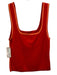 Maeve Size Large Red & Orange Viscose Blend Sleeveless Logo Knit Top Red & Orange / Large