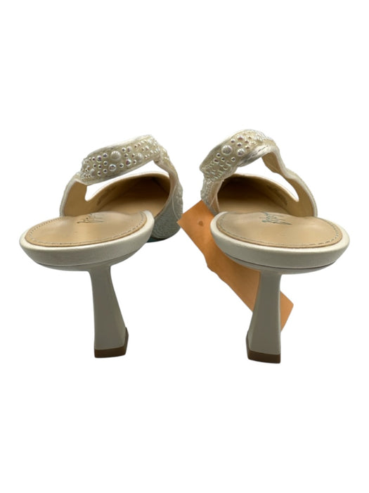 Betsey Johnson Shoe Size 8 White Synthetic Pointed Toe Faux Pearl Low Heel Pumps White / 8