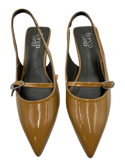 Franco Sarto Shoe Size 6.5 Tan Brown Manmade Material Pointed Toe Patent Pumps Tan Brown / 6.5