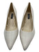Nine West Shoe Size 7 Cream White Leather Upper Pointed Toe Kitten Heel Pumps Cream White / 7