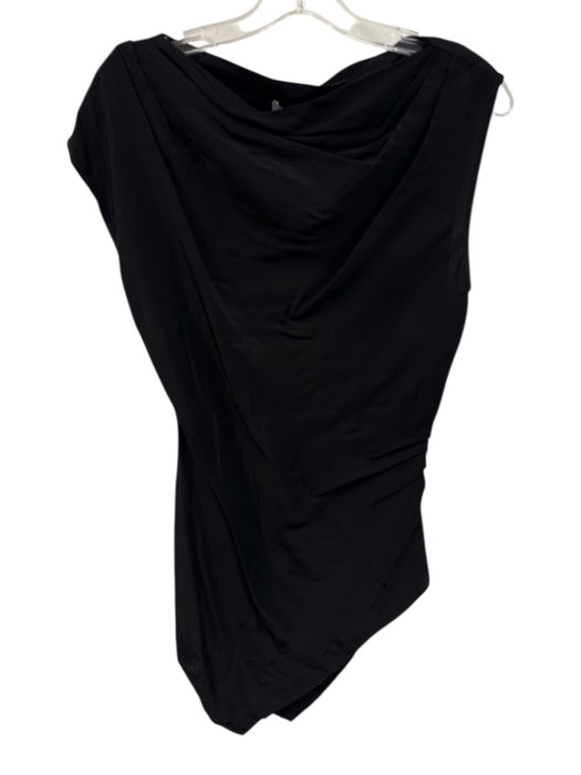 Veronica Beard Size 4 Black Viscose Sleeveless Asymmetric Neckline Top Black / 4