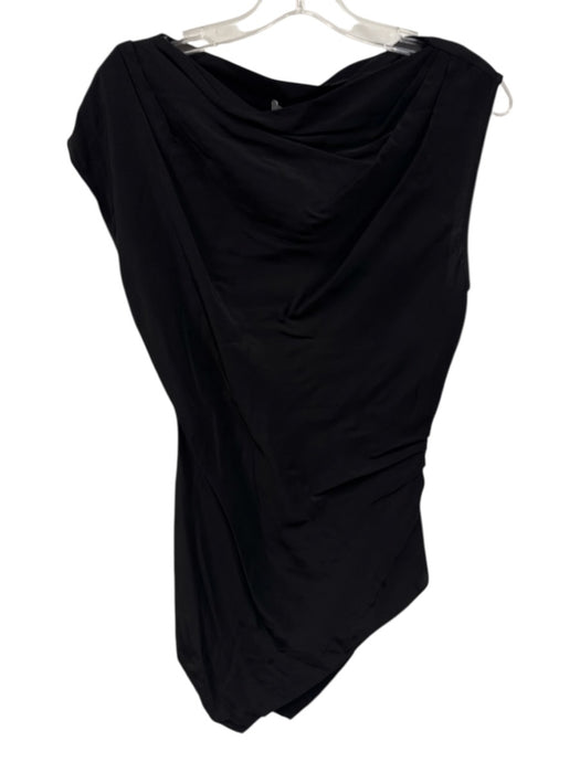 Veronica Beard Size 2 Black Viscose Sleeveless Asymmetric Neckline Top Black / 2