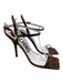 Moschino Shoe Size 40 Orange & Black Leather Square Toe Snake Stiletto Sandals Orange & Black / 40