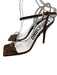 Moschino Shoe Size 40 Orange & Black Leather Square Toe Snake Stiletto Sandals Orange & Black / 40
