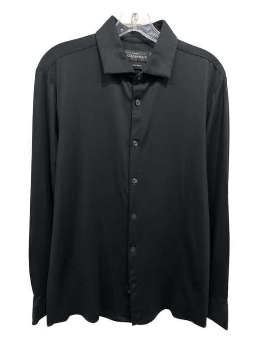 Mizzen + Main Size Est L Black Polyester Button Down Men's Long Sleeve Shirt Black / Est L