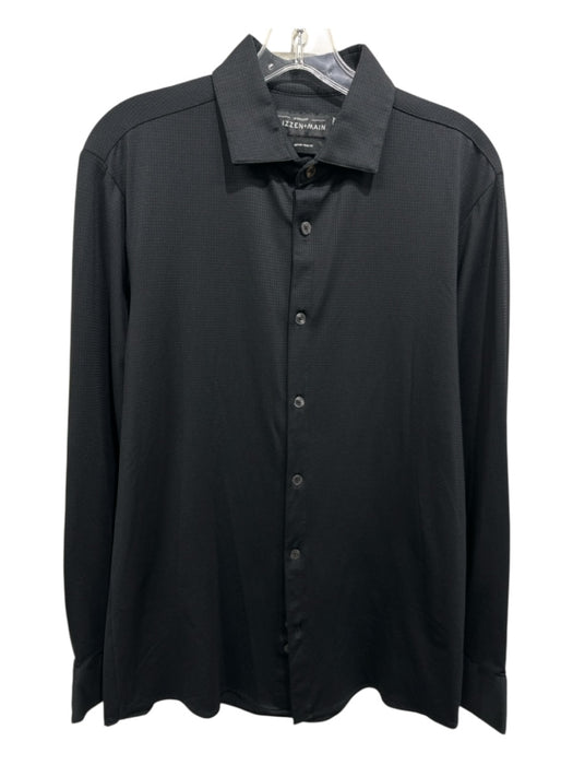 Mizzen + Main Size Est L Black Polyester Button Down Men's Long Sleeve Shirt Black / Est L