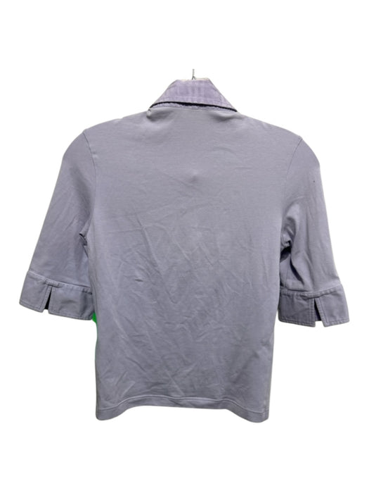 Burberry London Size S Light Purple Supima Cotton Short Sleeve 1/4 Button Top Light Purple / S