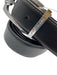 Montblanc Black Leather Silver Hardware Men's Belt Black / M/L