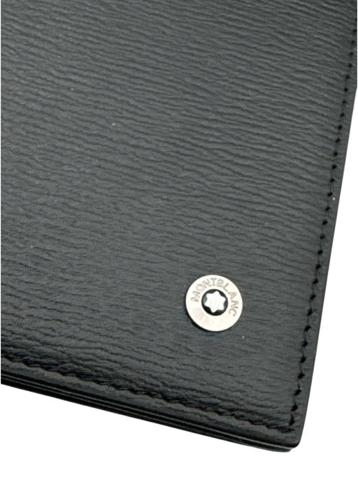Montblanc Box Incl Black Saffiano Leather Silver Hardware Card Holder Wallet Black