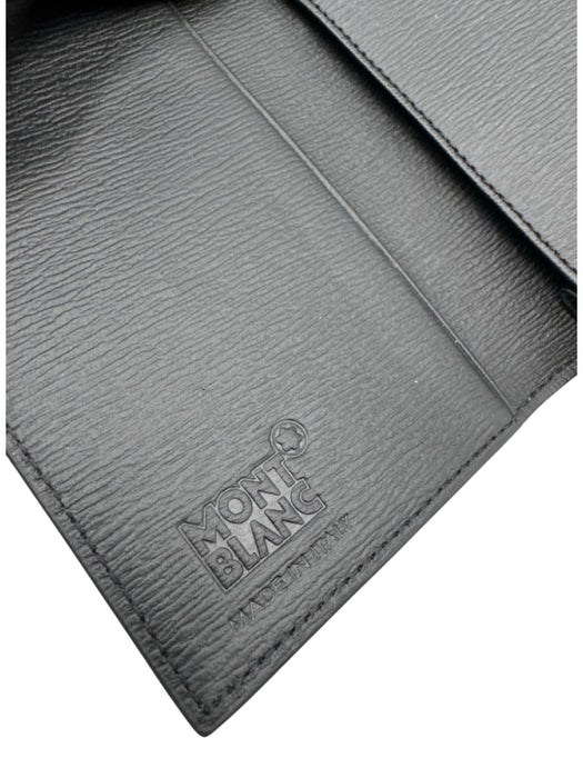 Montblanc Box Incl Black Saffiano Leather Silver Hardware Card Holder Wallet Black