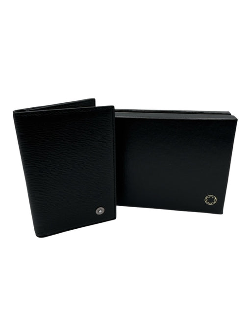 Montblanc Box Incl Black Saffiano Leather Silver Hardware Card Holder Wallet Black