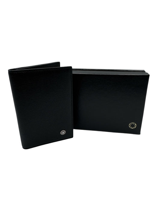 Montblanc Box Incl Black Saffiano Leather Silver Hardware Card Holder Wallet Black
