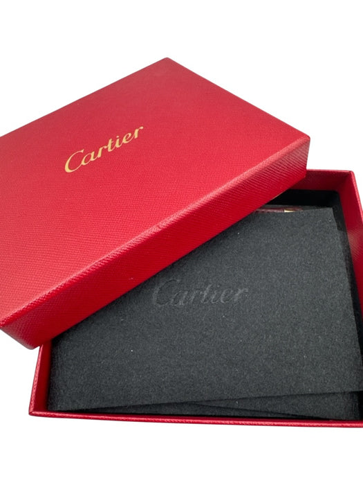 Cartier Box Incl Red Leather Gold Hardware Card Slots Logo Men's Wallet Red