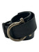 Salvatore Ferragamo Black & Silver Leather Solid Men's Belt Black & Silver