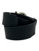Salvatore Ferragamo Black & Silver Leather Solid Men's Belt Black & Silver